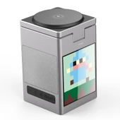 Mioji Mio Cube 5 Saatli ve BT Hoparlörlü 5in1 Telefon Tutucu - Gri - 3