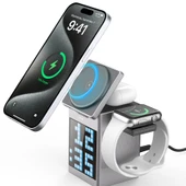 Mioji Mio Cube 5 Saatli ve BT Hoparlörlü 5in1 Telefon Tutucu - Gri - 2