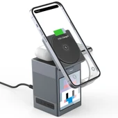 Mioji Mio Cube 5 Saatli ve BT Hoparlörlü 5in1 Telefon Tutucu - Siyah - 5