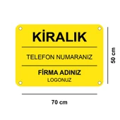 aldialiyor  Sarı Kiralık Emlak Afişi 70x50 cm Yatay 250 gr. Vinil Branda 50 Adet - 1
