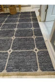 Eskitme Zemin Dekoratif Desenli Kaymaz Taban Yıkanabilir Leke Tutmaz Dot Taban Halı Drk8043-2 GRİ-KREM 160 X 230 - 3