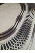 Örüntülü Çerçeve Desenli Oval Kaymaz Taban Yıkanabilir Leke Tutmaz Dot Taban Halı Drk-8013-2 KREM-SİYAH 140 X 200 - 2