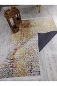 Kaymaz Tabanlı Yıkanabilir Dekoratif Desenli Dot Taban Halı Gold 120 X 180 - 5