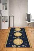 Kaymaz Taban Yıkanabilir Gold Baroque Desenli Dot Taban Halı Gold 80 X 300 - 1