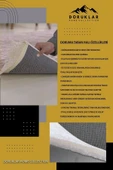 Kaymaz Taban Yıkanabilir Gold Çerçeveli Medusa Desenli Dot Taban Halı Beyaz-Gold 100 X 300 - 2