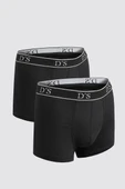 Ds Damat Beli Lastikli Marka Logolu Likralı Esneyebilen 2'Li Boxer Set - 2