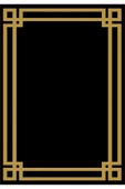 Kaymaz Tabanlı Yıkanabilir Çerçeveli Desenli Dot Taban Halı Siyah-Gold 160 X 230 - 3