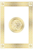 Kaymaz Tabanlı Yıkanabilir Çerçeveli Geometrik Desenli Dot Taban Halı Beyaz-Gold 80 X 150 - 2