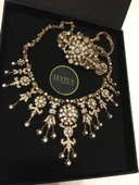 ZEYTUN AKSESUAR ELMAS MONTÜRLÜ GERDANLIK VE BİLEKLİK SETİ - 1