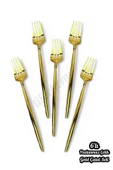 Tilbe Home Lüx 6 Parça Gold Çatal Seti Paslanmaz Çelik Çeyiz Çatal Takımı Parlak Pürüzsüz Gold Series - 5