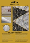 Kaymaz Taban Yıkanabilir Dijital Baskı Gold Mermer Desenli Halı RENKLİ 80 X 200 - 2