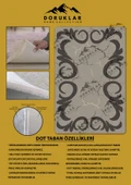 Kaymaz Taban Yıkanabilir Dijital Baskı Gold Mermerli Kuğu Desenli Halı RENKLİ 120 X 180 - 2