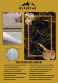 Kaymaz Taban Yıkanabilir Dijital Baskı Gold Yaprak Desenli Halı RENKLİ 160 X 230 - 2