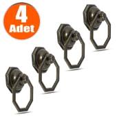 Sarkaç Sekizgen Metal Eskitme Antik Halka (4 ADET) Mobilya Mutfak Dolabı Dolap Kulpu Kulbu Kulpları - 1