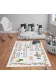 Kaymaz Tabanlı Yıkanabilir Çarpım Tablosu Desenli Çocuk Halısı Dot Taban Halı RENKLİ 80 X 200 - 1
