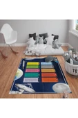 Kaymaz Tabanlı Yıkanabilir Çarpım Tablo Desenli Çocuk Halısı Dot Taban Halı RENKLİ 160 X 230 - 2