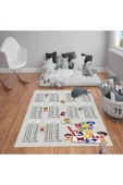 Kaymaz Tabanlı Yıkanabilir Çarpım Tablosu Desenli Çocuk Halısı Dot Taban Halı RENKLİ 180 X 280 - 2