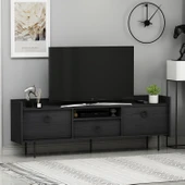 T0015 Lidya Kapaklı, Açık Raflı Tv Sehpası Ahşap siyah - 1