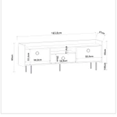 T0015 Lidya Kapaklı, Açık Raflı Tv Sehpası Ahşap siyah - 4