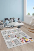 Kaymaz Taban Yıkanabilir Çarpım Tablosu Desenli Çocuk Halısı RENKLİ 80 X 200 - 1