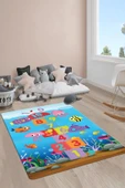 Kaymaz Taban Yıkanabilir Seksek Desenli Çocuk Halısı RENKLİ 80 X 200 - 1