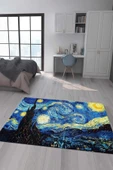 Kaymaz Taban Makinada Yıkanabilir Tablo Desenli Çocuk Halısı RENKLİ 80 X 200 - 1