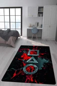 Kaymaz Taban Makinada Yıkanabilir Dijital Baskı Squid Game Desenli Genç Odası Halısı Dot Taban Halı RENKLİ 160 X 230 - 1