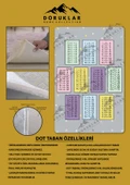 Kaymaz Taban Makinada Yıkanabilir Dijital Baskı Çarpım Tablosu Desenli Çocuk Odası Halısı Dot Taban Halı RENKLİ 100 X 200 - 2