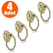 Sarkaç Dolap Çekmece Kulpu Kulbu Sekizgen Metal Gold Halka Kulp 4 Adet Mobilya Mutfak thumbnail 1