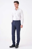 WORKMAN® FlexBelt™ Kızaklı İç Lastikli Lacivert Desenli Erkek Pantolon: Gizli Esnek Bel Tasarımıyla Gün Boyu Konfor - 2