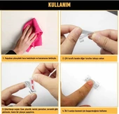 20 Adet Şeffaf Yapışkanlı Kablo Sabitleyici ve Düzenleyici Klips - Duvar, Cam ve Fayansa Uygun - 6