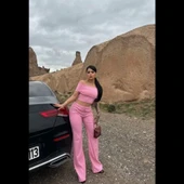 Madonna yaka bol paça pantolonlu takım - 4