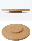 Busstier Bambu 360° Dönen Lüx Servis ve Sunum Tabağı - 30 cm Pizza ve Meze Tabağı thumbnail 3