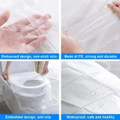 50 Adet Kullan At Klozet Poşeti Klozet Örtüsü Klozet Kapak Örtüsü Dispenseri Klozet Kapak Kağıdı - 3