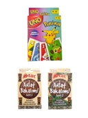 Pokemon Uno + Anlat Bakalım Seri 1 + Seri 2 Oyun Kartları - 3 lü Set - 1