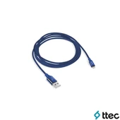 Ttec AlumiCable Extra Strong UsbA to Lightning YHızlı Data ve Fast Şarj Kablosu 120cm Lacivert 2DK16L thumbnail 2