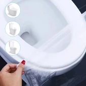 50 Adet Kullan At Klozet Poşeti Klozet Örtüsü Klozet Kapak Örtüsü Dispenseri Klozet Kapak Kağıdı - 2