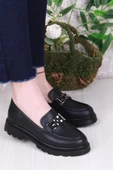Fort 35801 Siyah Cilt Toka Detaylı Rahat Loafer Kadın Ayakkabı thumbnail 4