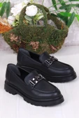 Fort 35801 Siyah Cilt Toka Detaylı Rahat Loafer Kadın Ayakkabı thumbnail 2