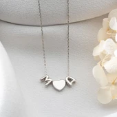 Vaoov 925 Ayar Gümüş İki Harf ve Kalp Kolye thumbnail 1