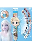 Elsa Figürlü Frozen Projeksiyonlu Dijital Oyuncak Çocuk Saati Duvara Yansıtmalı Projektör Elsalı - 1