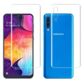 Samsung Galaxy A50 Uyumlu Şeffaf Ön ve Arka Koruma 360° Full Kaplama Ekran Koruyucu - 1