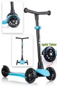 Wellgro Işıklı 3 Tekerli Yükseklik Ayarlı Scooter, Mavi - 1
