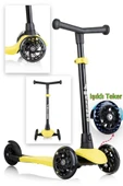 Wellgro Işıklı 3 Tekerli Yükseklik Ayarlı Scooter, Sarı - 1