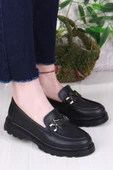 Fort 35825 Siyah Cilt Toka Detaylı Rahat Loafer Kadın Ayakkabı thumbnail 4