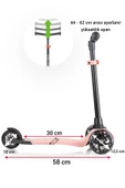 Wellgro Işıklı 3 Tekerli Yükseklik Ayarlı Scooter, Pembe - 2