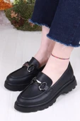 Fort 35821 Siyah Cilt Toka Detaylı Rahat Loafer Kadın Ayakkabı thumbnail 3