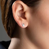 Vaoov 925 Ayar Gümüş İstiridye Kabuğu ve Deniz Yıldızı Küpe thumbnail 1