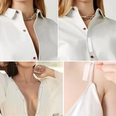 BUFFER® Şeffaf Elbise ve Kıyafetler İçin Çift Taraflı Giysi Sabitleme Dekolte Kapatıcı Bant - 4