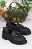 Fort 35821 Siyah Cilt Toka Detaylı Rahat Loafer Kadın Ayakkabı thumbnail 2
